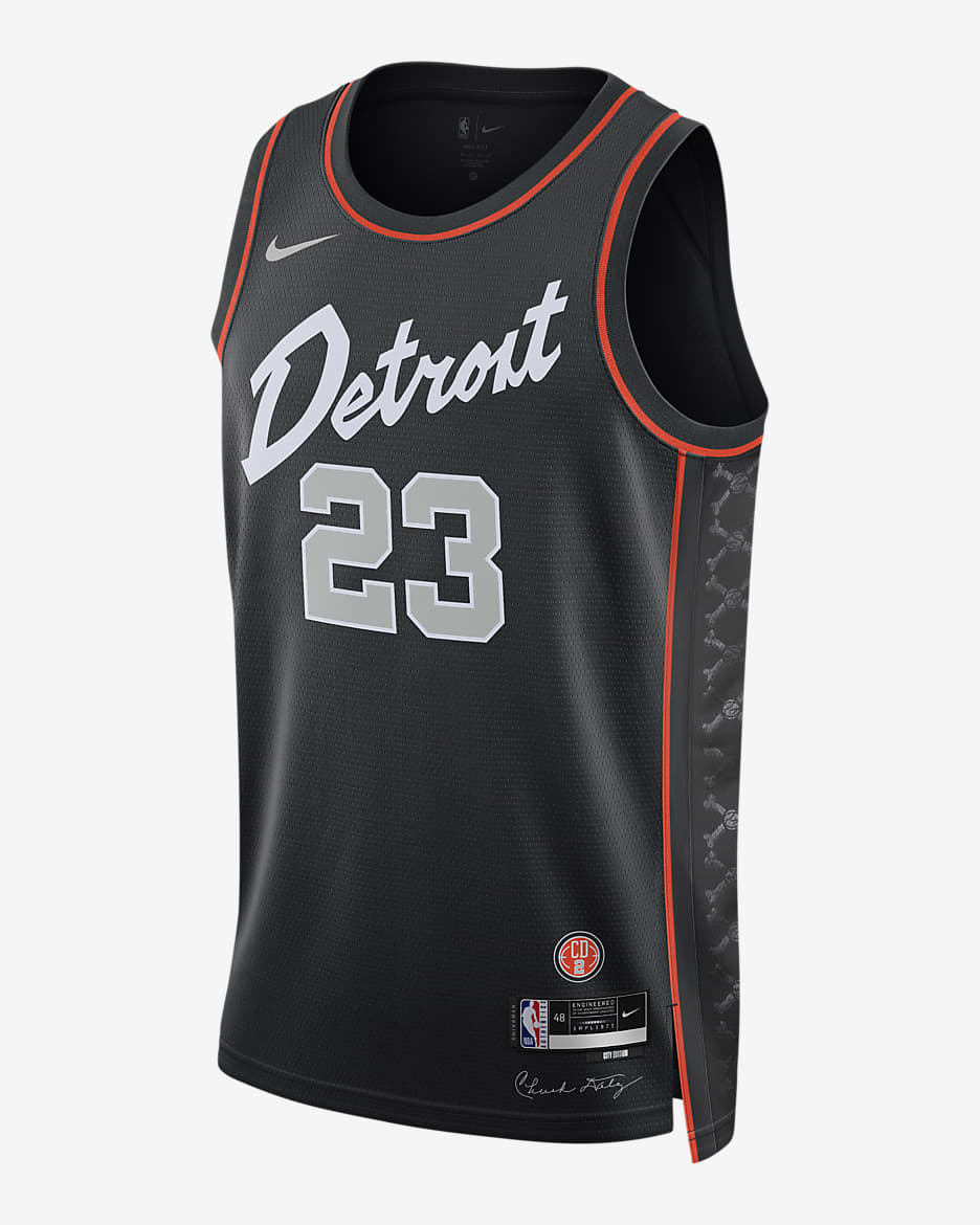 Jaden Ivey Detroit Pistons City Edition 2023/24 Men's Nike Dri-FIT NBA Swingman Jersey - Black