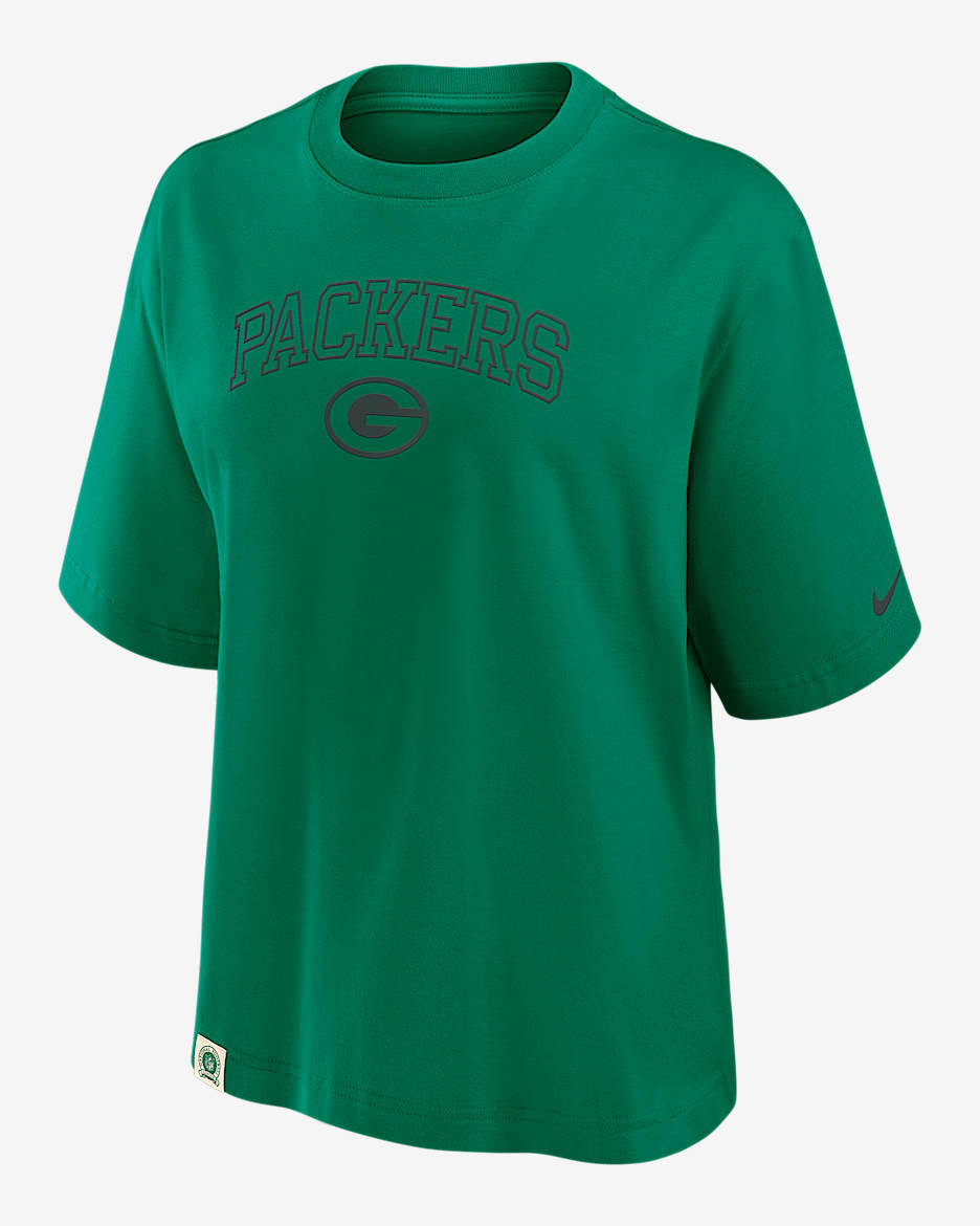 Green Bay Packers Arch Boxy Women's Nike NFL T-Shirt - Malachite