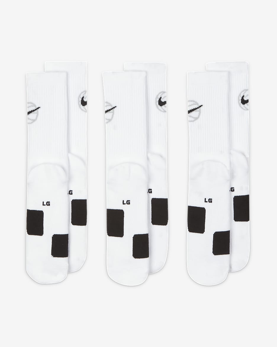 Calze da basket Nike Everyday Crew (3 paia) - Bianco/Nero