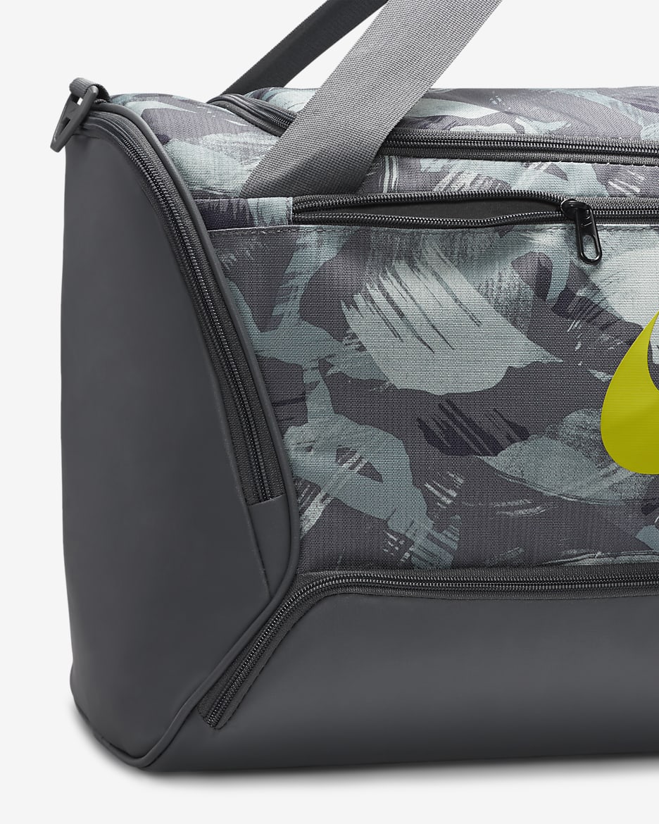 Nike Brasilia Printed Duffel Bag (Medium, 60L) - Iron Grey/Iron Grey/Bright Cactus