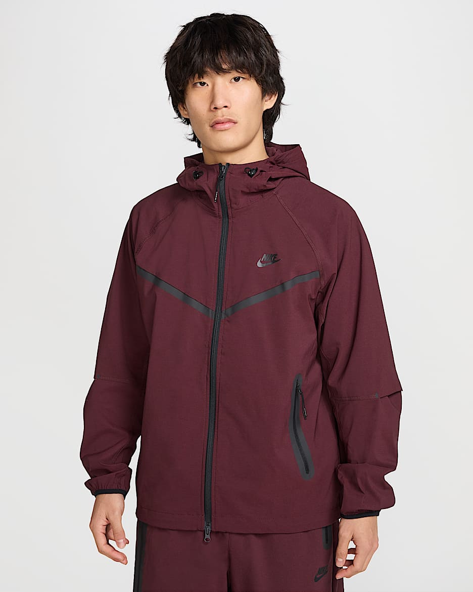 Nike Tech Windrunner Men's Woven Full-Zip Jacket - Burgundy Crush/Burgundy Crush/Black