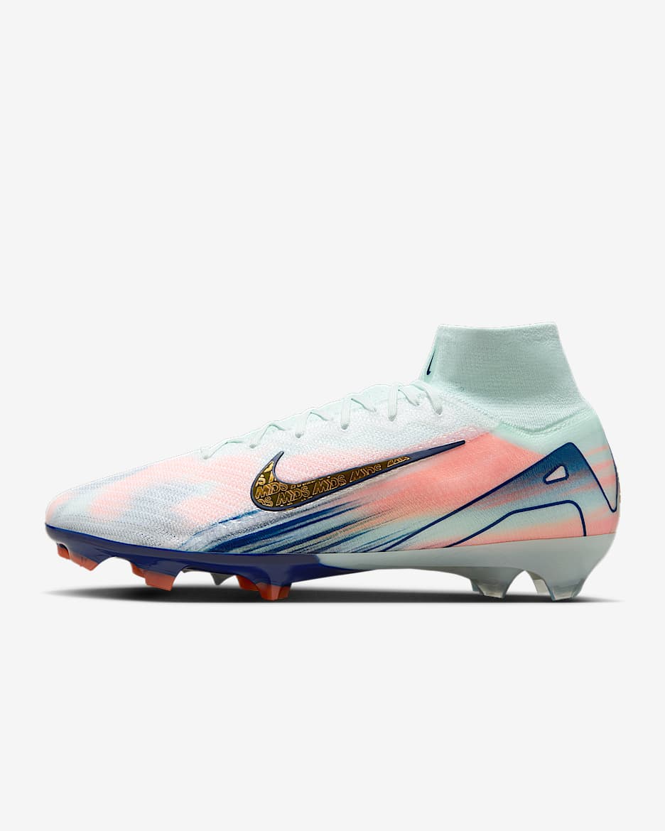 Nike Superfly 10 Elite Mercurial Dream Speed high top voetbalschoenen (stevige ondergrond) - Barely Green/Crimson Pulse/Metallic Gold Coin