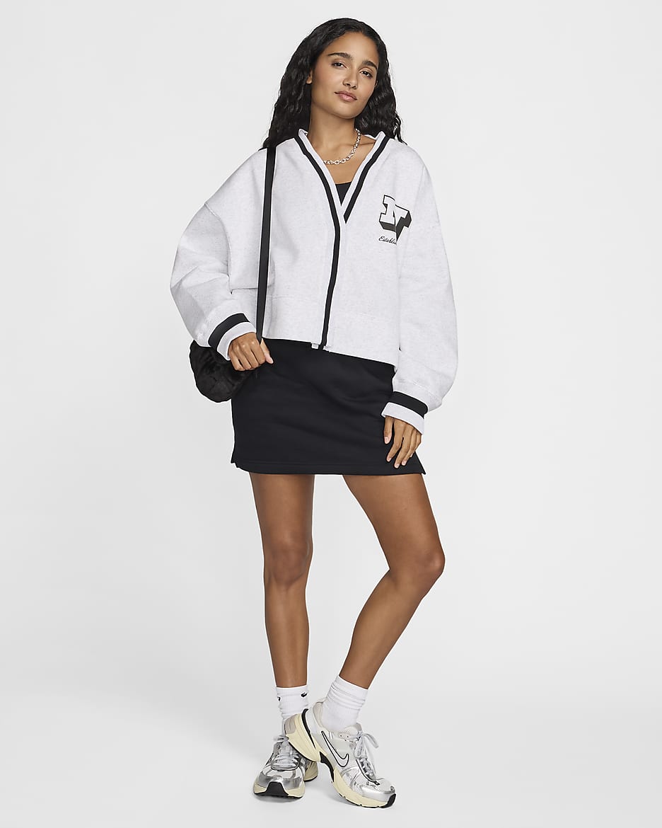 Cardigan extraoversized para mujer Nike Sportswear Phoenix Fleece - Abedul jaspeado/Abedul jaspeado/Negro