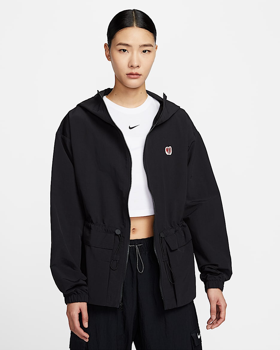 เสื้อแจ็คเก็ตแบบทอผู้หญิง Nike Sportswear - ดำ