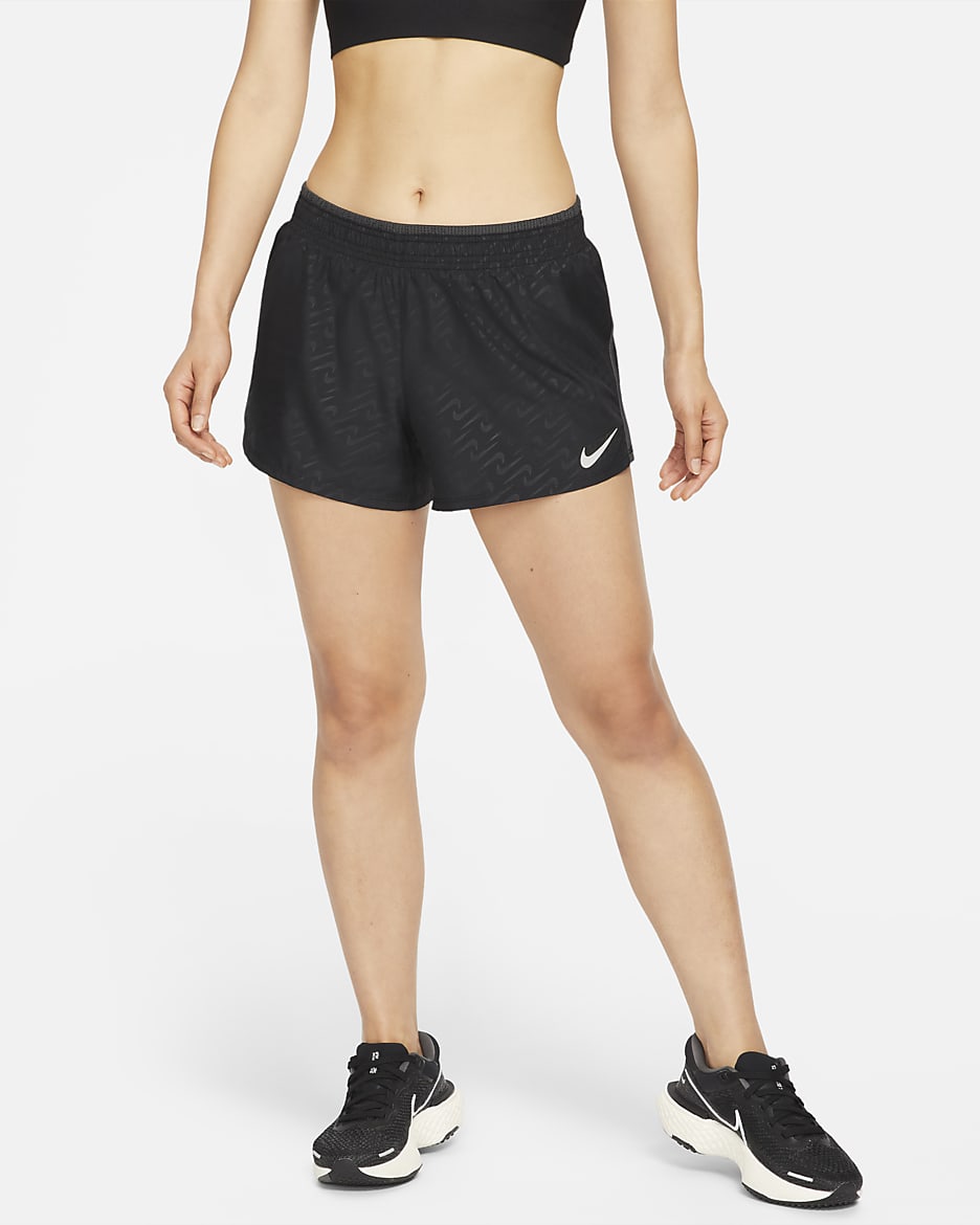 Nike Dri-FIT 10K Icon Clash Women's Running Shorts - Black/Dark Smoke Grey/Sail