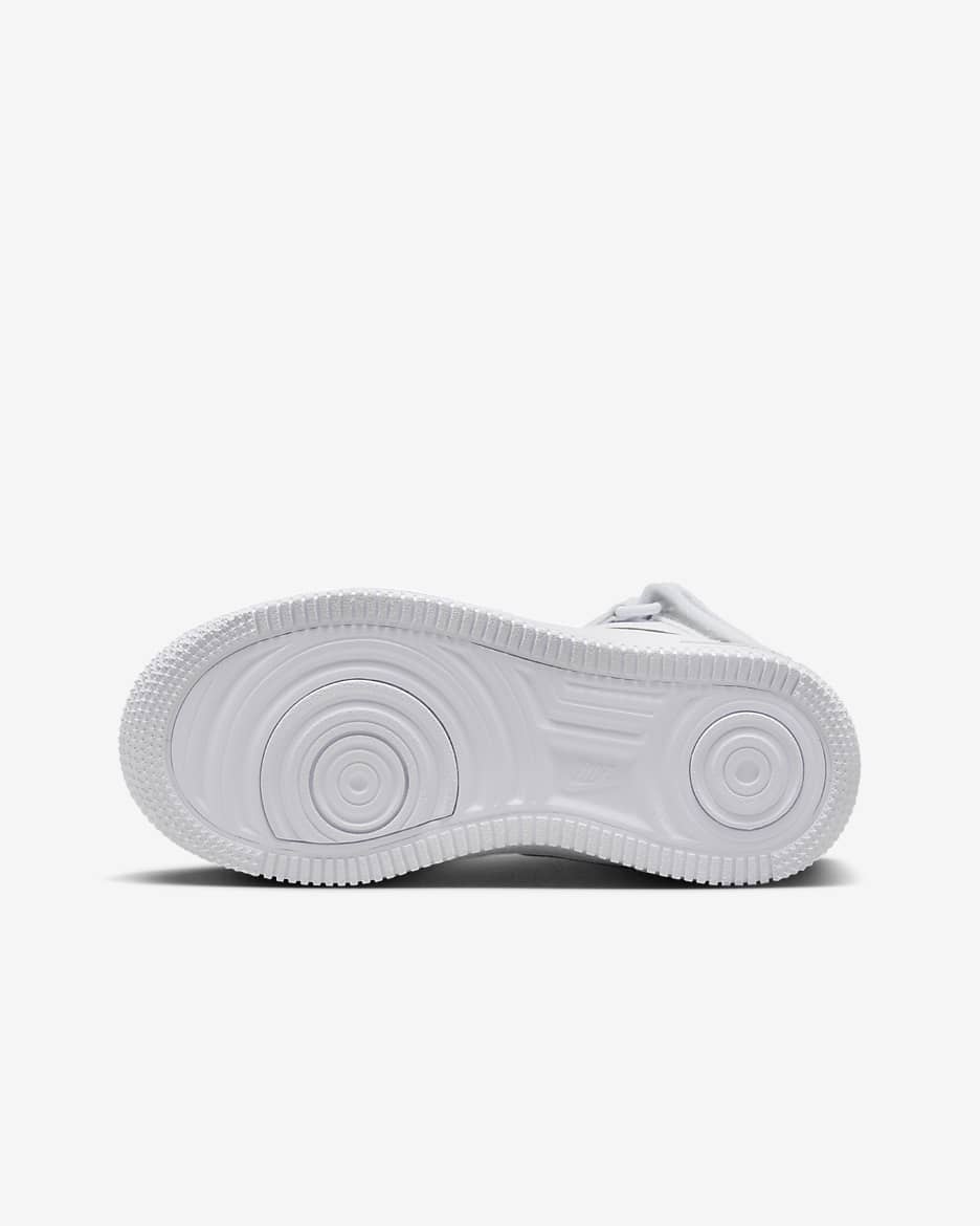 Nike Air Force 1 Mid EasyOn Older Kids' Shoes - White/White/White