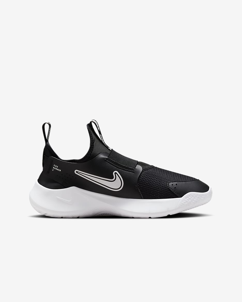 Nike Flex Runner 3 Big Kids' Road Running Shoes - Black/White