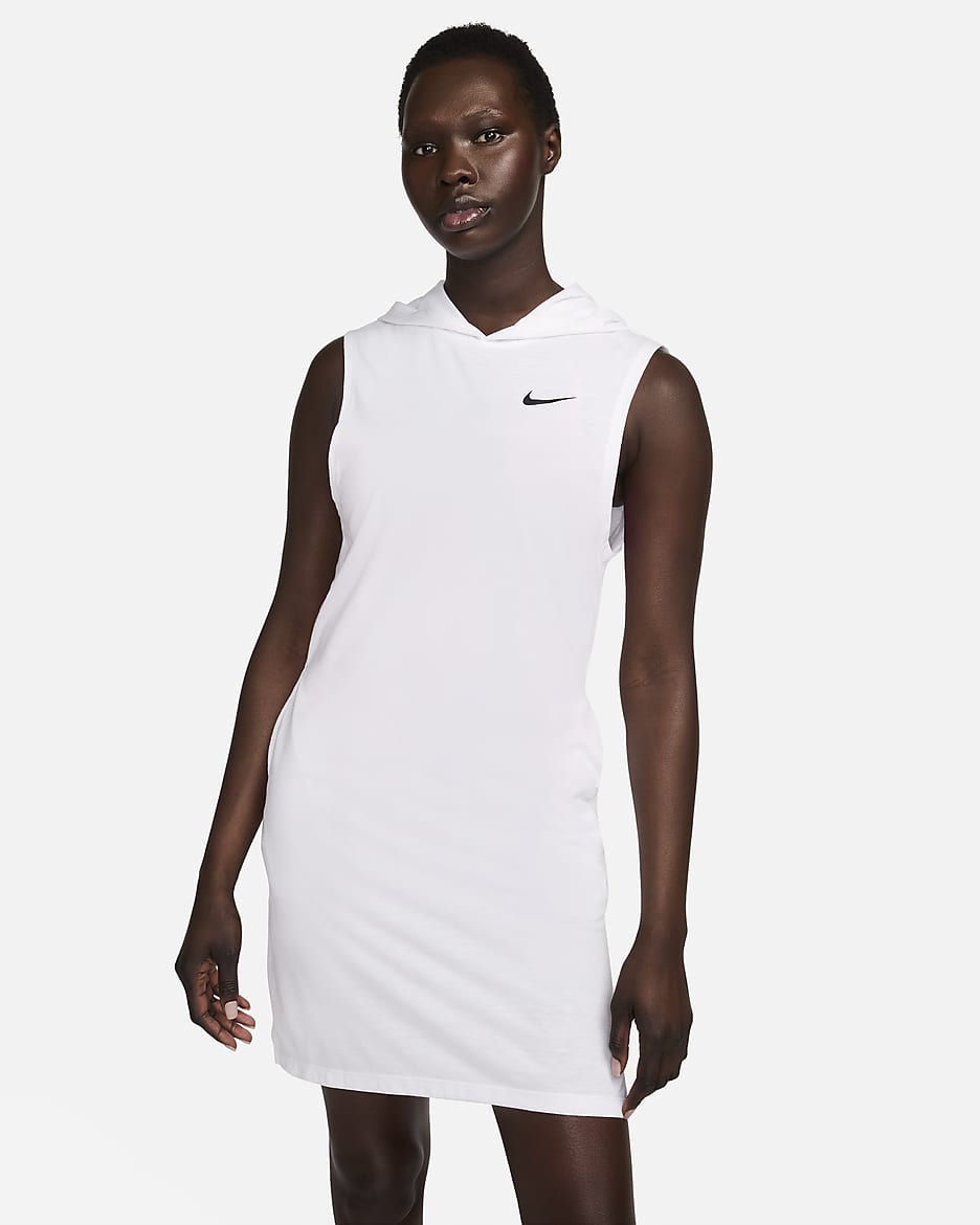 Vestido con gorro para mujer Nike Swim Essential - Blanco