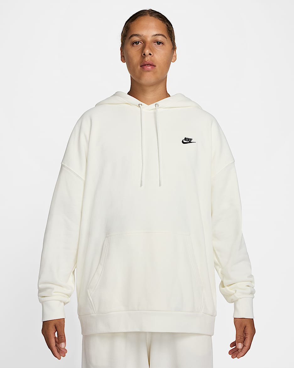 Felpa pullover oversize in French Terry con cappuccio Nike Club Fleece – Uomo - Sail/Sail/Nero