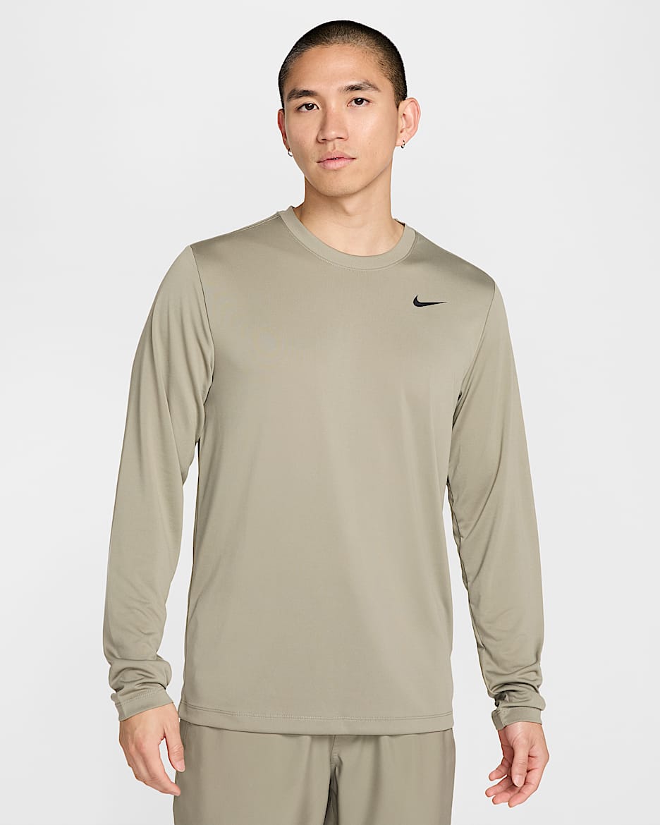 Nike Dri-FIT Legend Men's Long-Sleeve Fitness Top - Light Army/Black