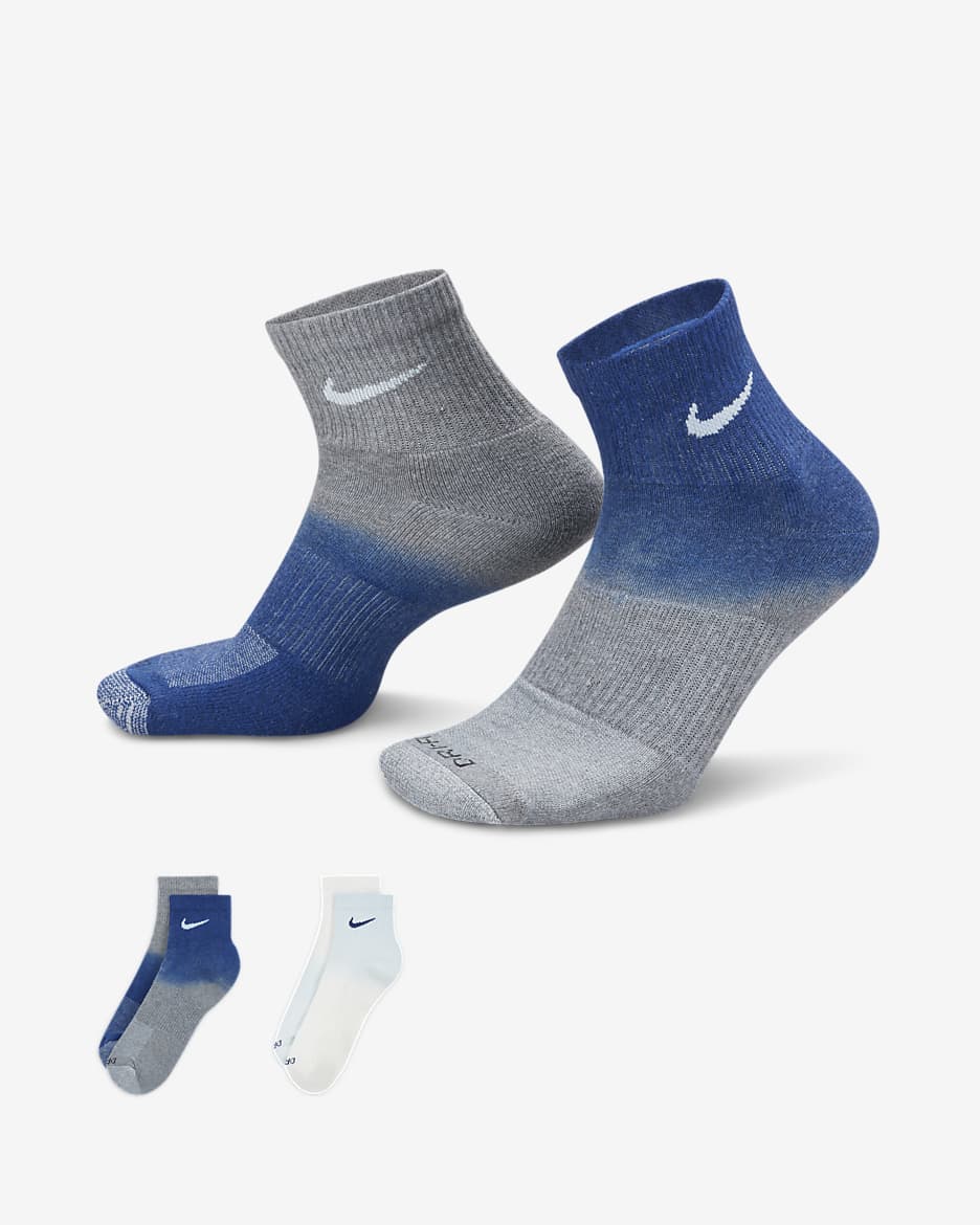 Nike Everyday Plus Cushioned Ankle Socks (2 Pairs) - Multi-Colour