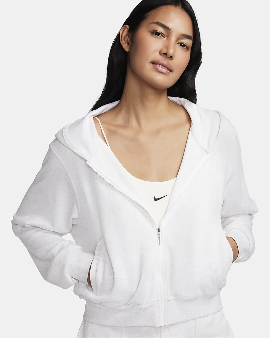 Nike Sportswear Chill Terry Women's Loose Full-Zip French Terry Hoodie - Birch Heather/Light Orewood Brown