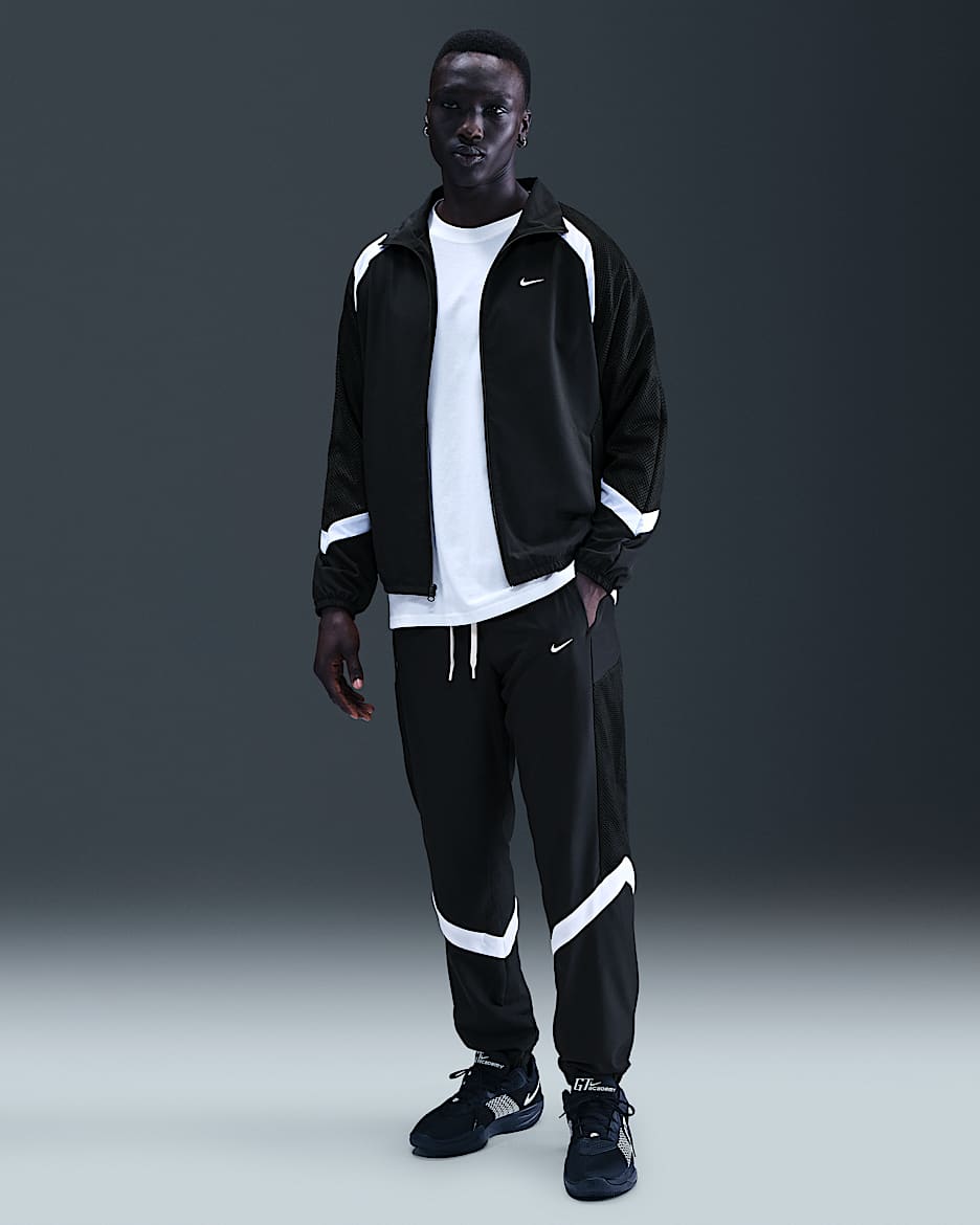 Pantalon de basket tissé Nike Icon pour homme - Noir/Noir/Blanc/Blanc
