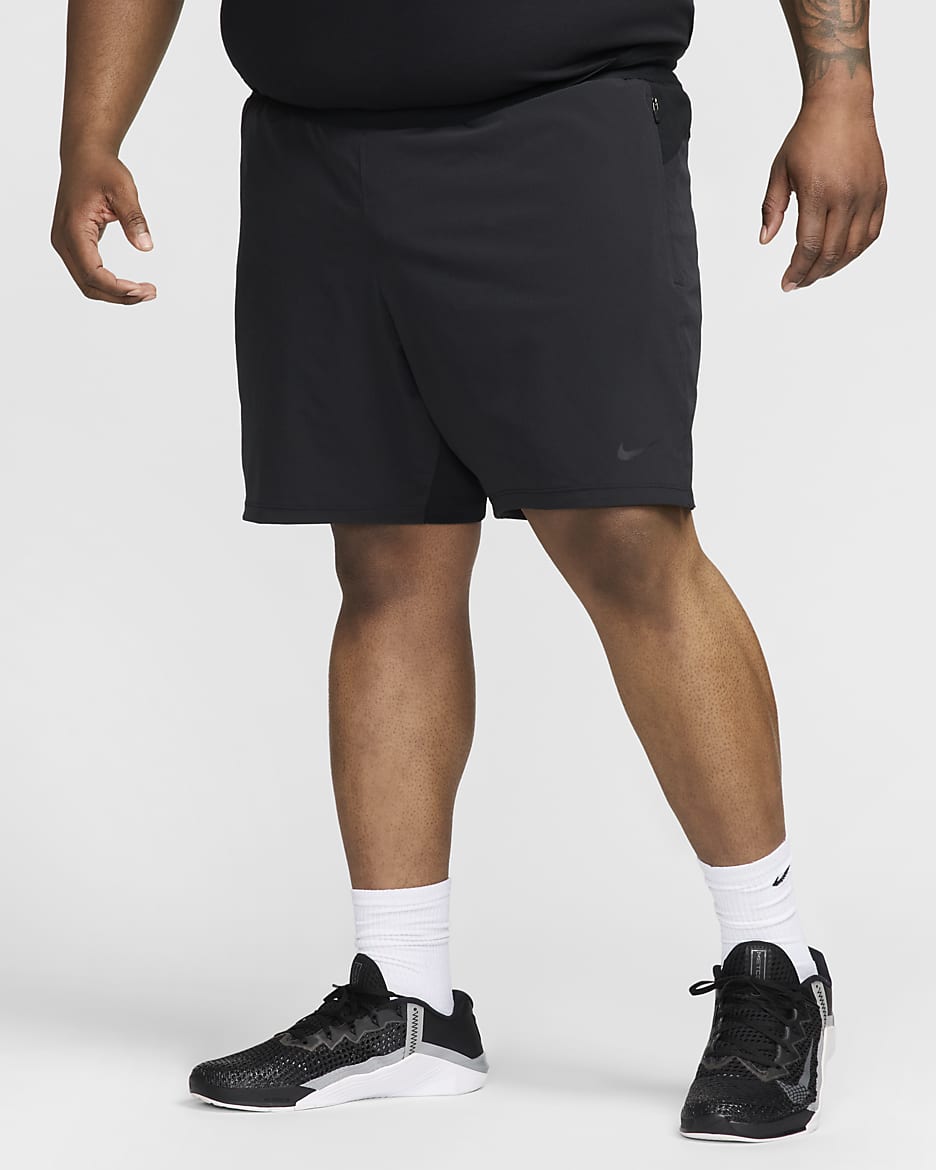 Nike Flex Rep 4.0 Pantalón corto deportivo Dri-FIT de 18 cm sin forro - Hombre - Negro/Negro/Negro