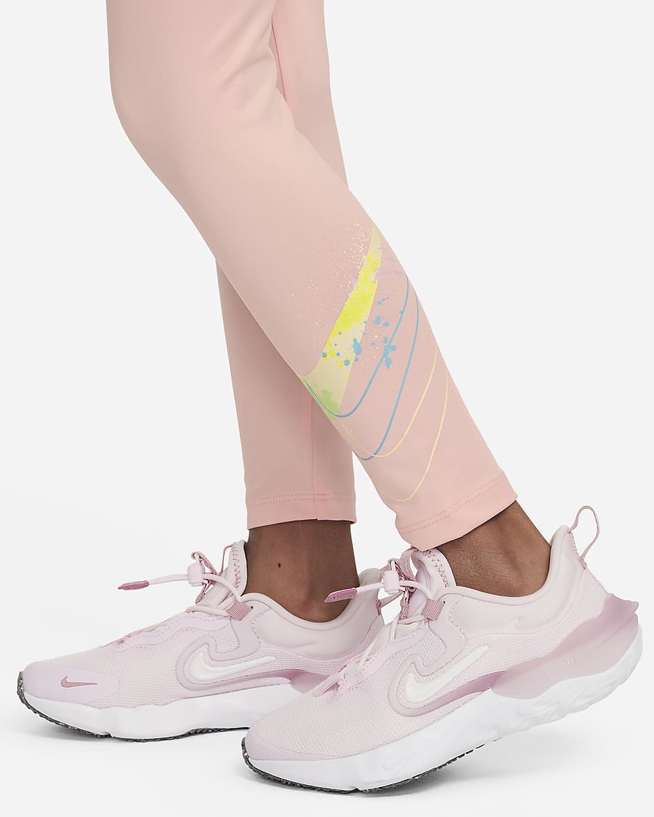 Legíny Nike „Just DIY It“ pro malé děti - Pink Bloom