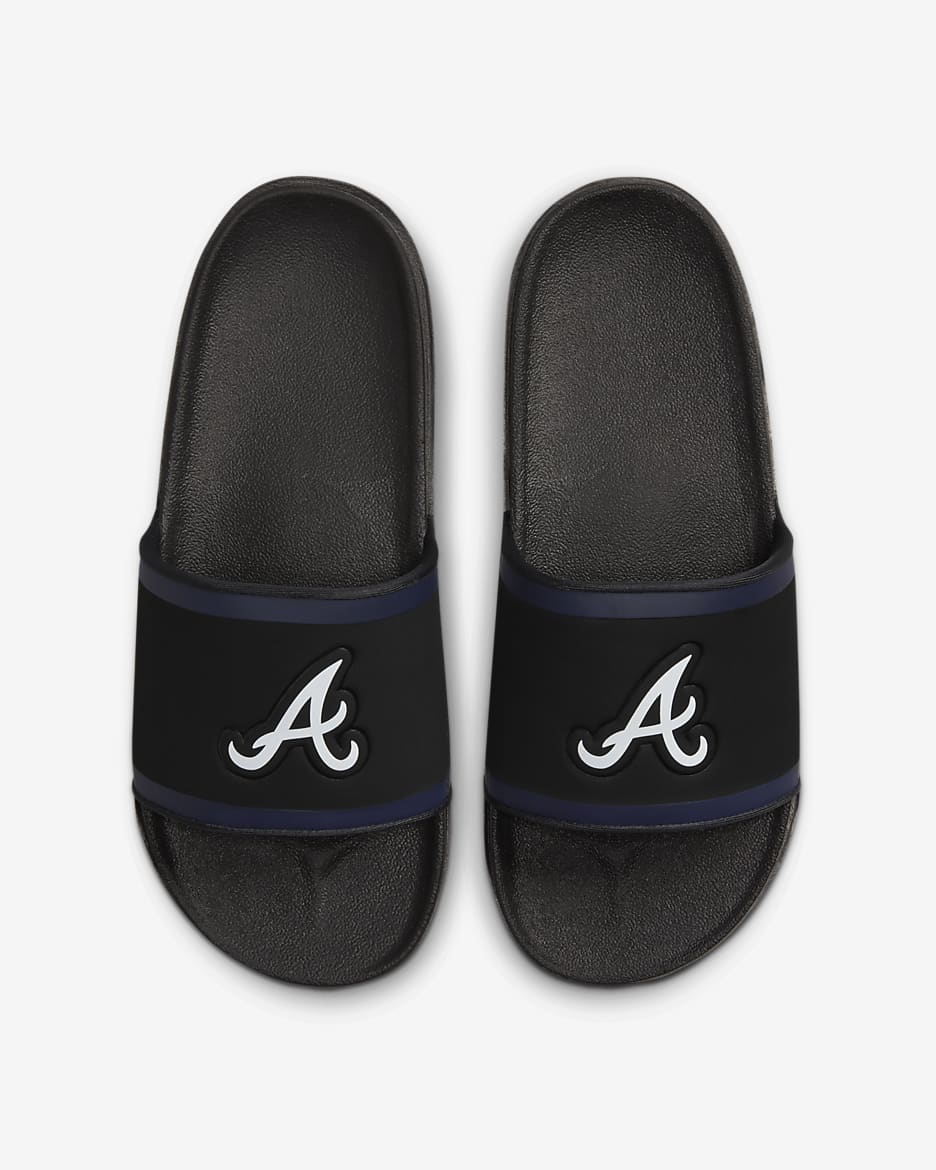 Chancla Nike Offcourt (MLB Atlanta Braves) - Negro/Azul marino universitario/Blanco