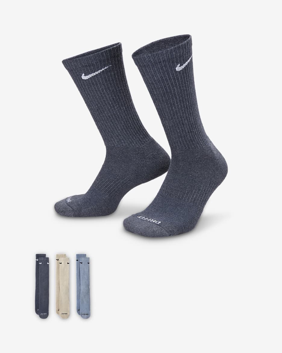 Nike Everyday Plus Cushioned Training Crew Socks (3 Pairs) - Multi-Colour