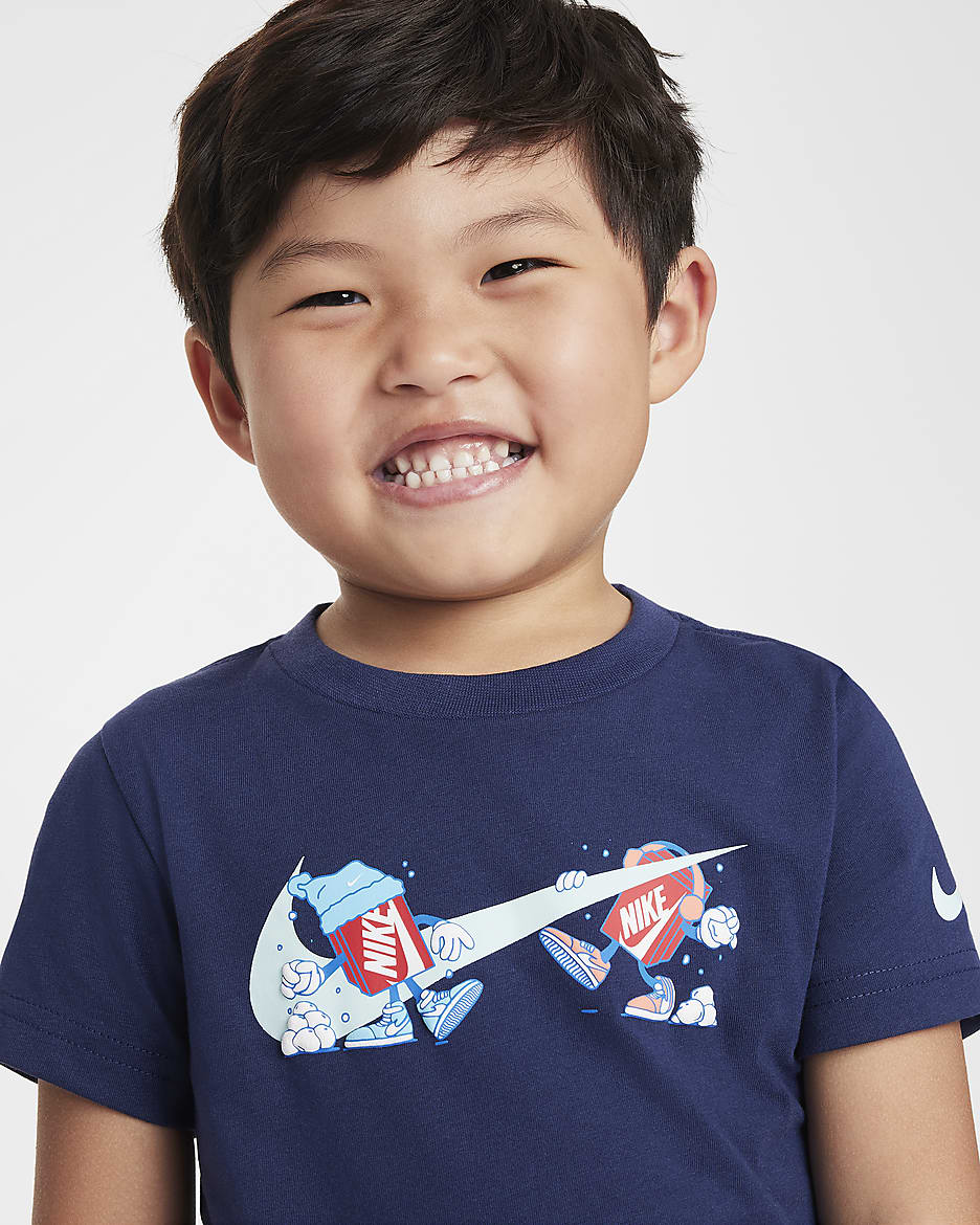 Playera Boxy Snowball infantil Nike - Azul marino medianoche