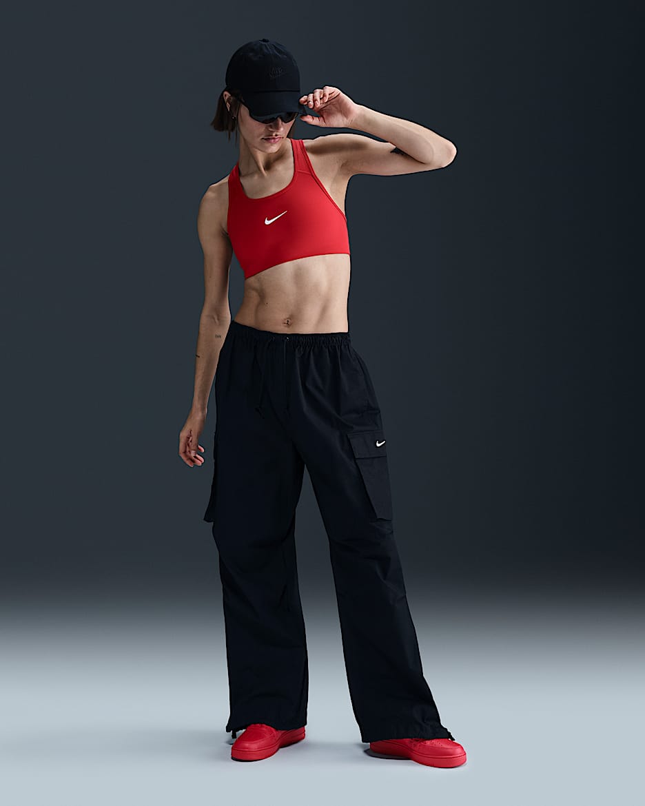 Nike Sportswear Pantalón cargo oversize de talle medio - Mujer - Negro/Blanco