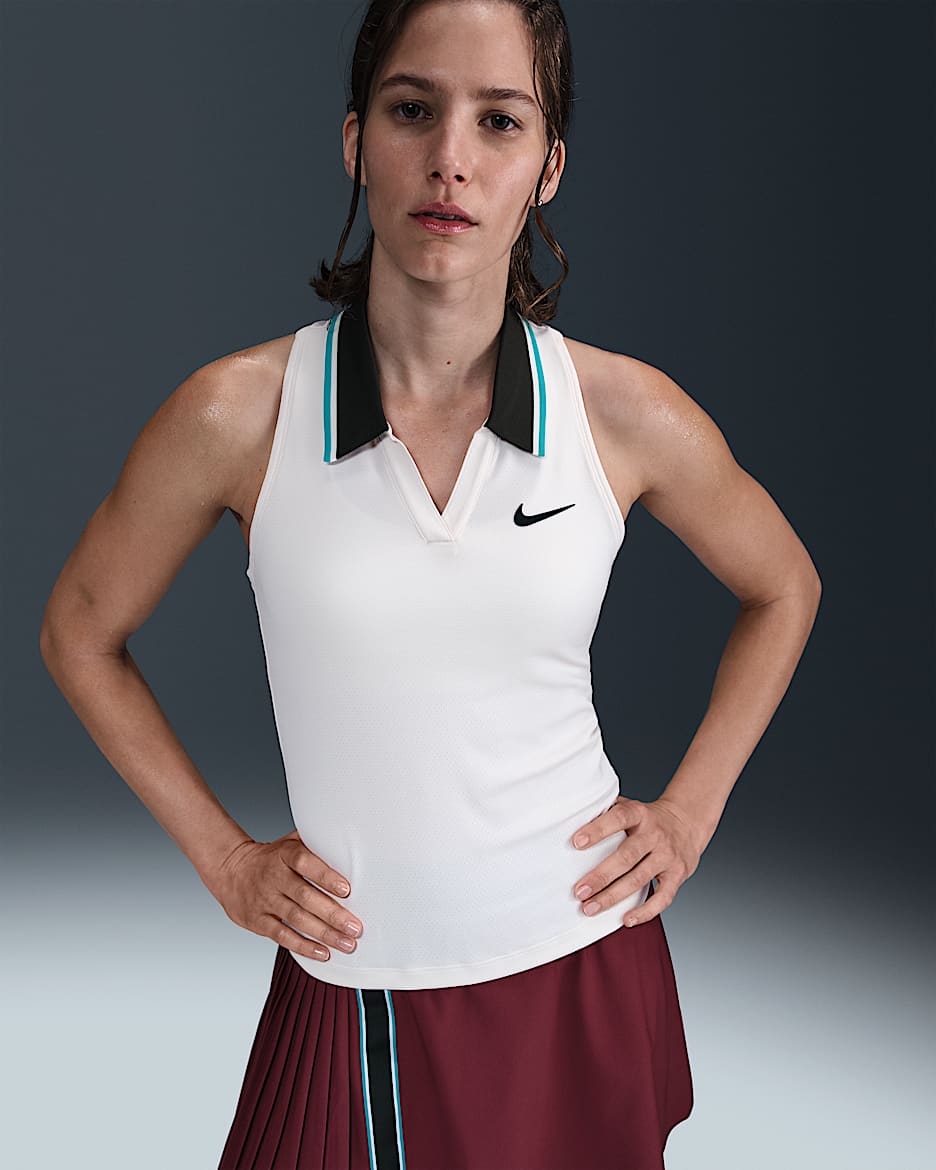 NikeCourt Slam Women's Tank Top - Pale Ivory/Dusty Cactus/Black