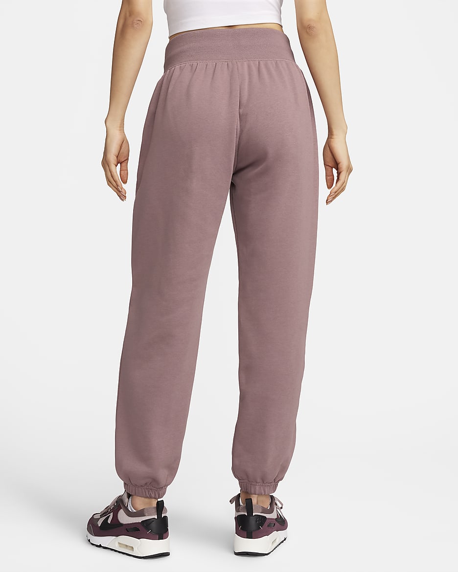 Nike Sportswear Phoenix Fleece Women's High-Waisted Oversized French Terry Sweatpants - Smokey Mauve/Black