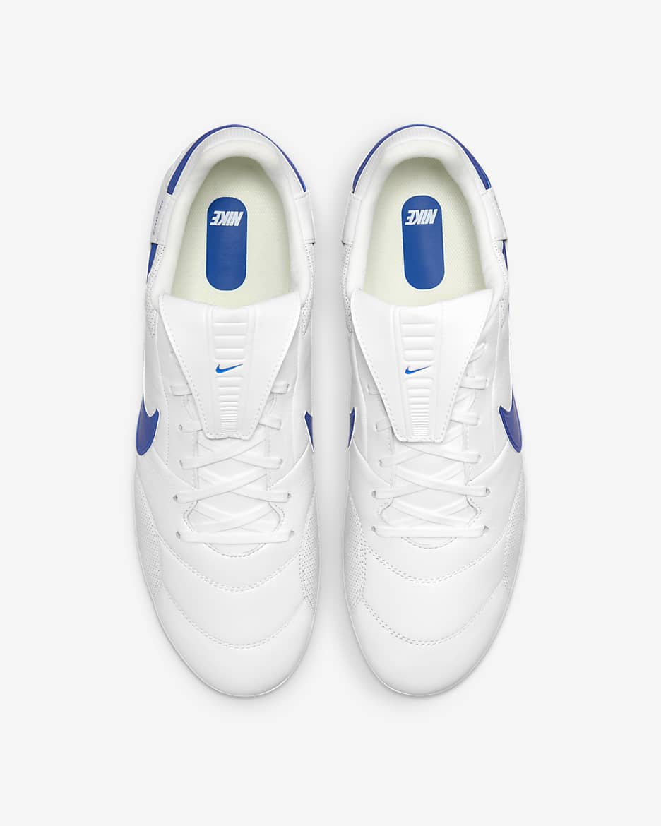 Chuteiras de futebol de perfil baixo SG-Pro Nike Premier 3 - Branco/Azul Signal