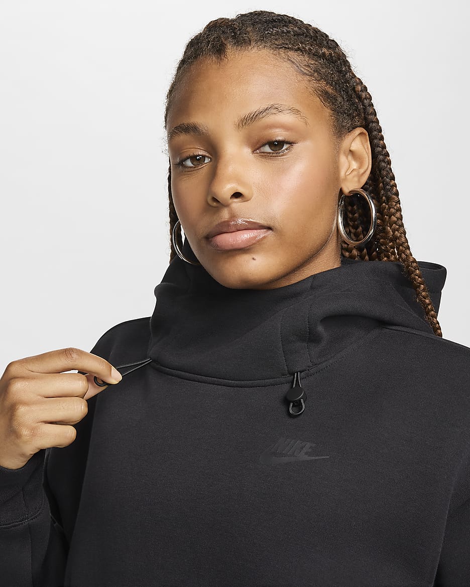 Sudadera con gorro oversized para mujer Nike Sportswear Tech Fleece - Negro/Negro