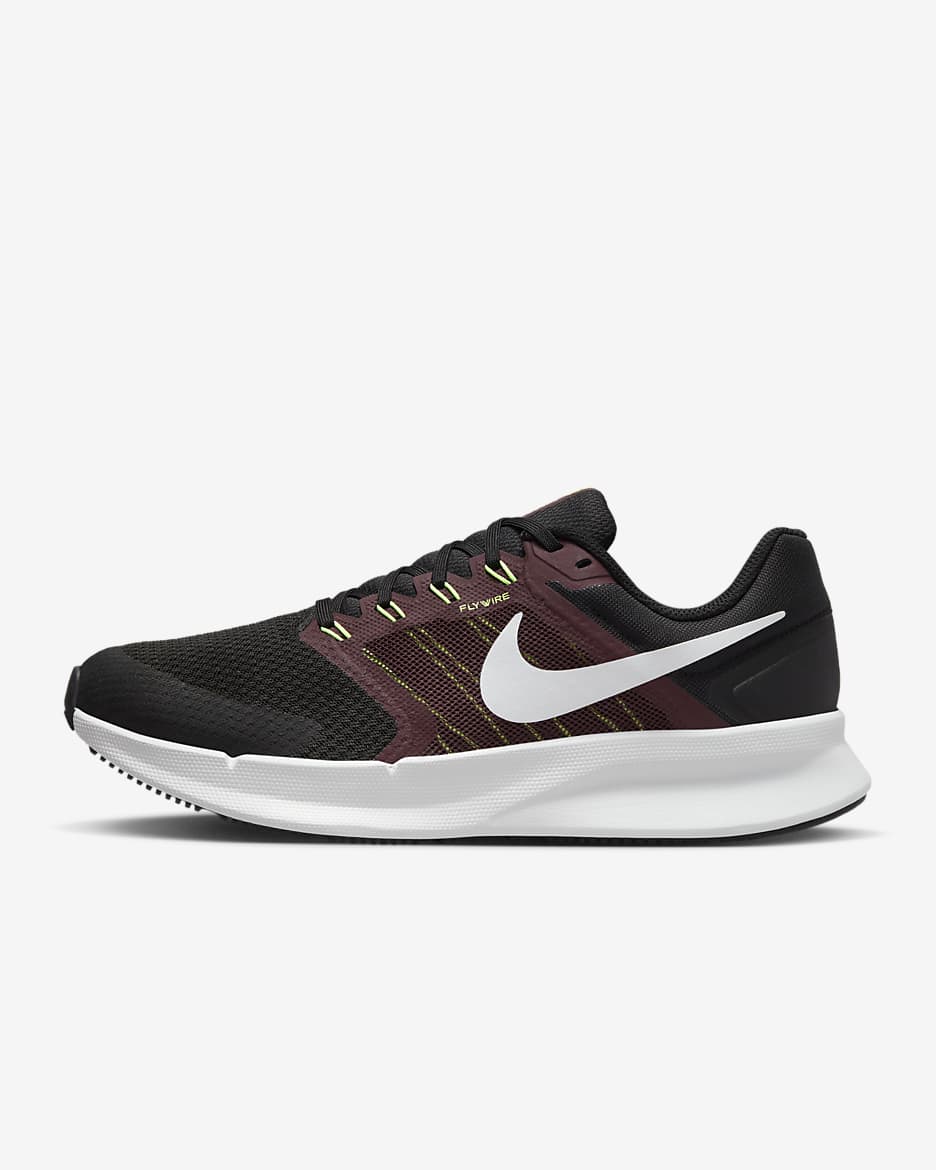 Nike Run Swift 3 Men's Road Running Shoes - Black/Burgundy Crush/Lime Blast/Pure Platinum
