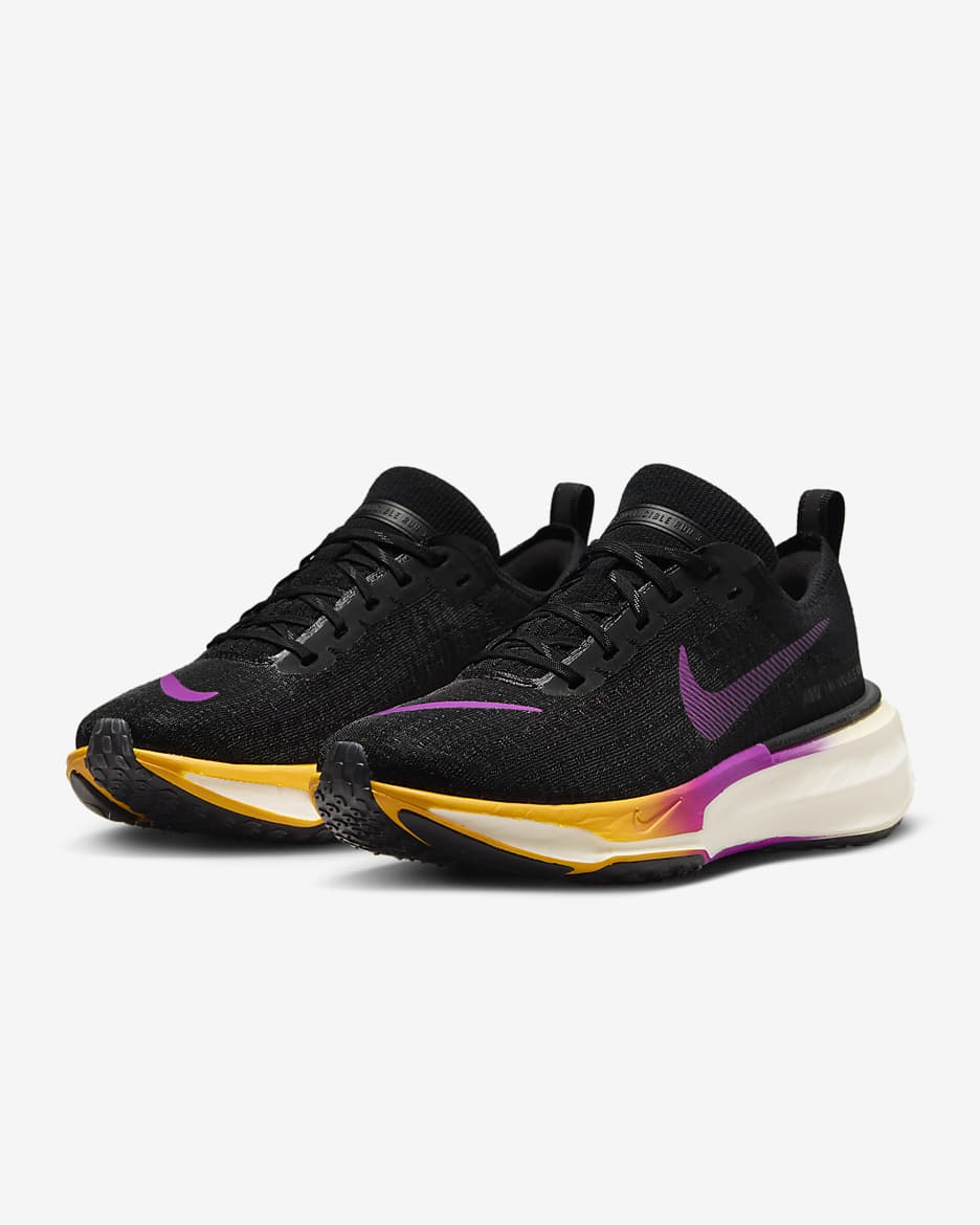 Tenis de correr en pavimento para mujer Nike Invincible 3 - Negro/Naranja láser/Leche de coco/Hipervioleta