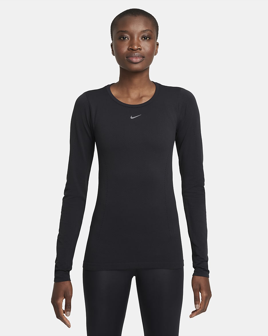 Nike Dri-FIT ADV Aura Women's Slim-Fit Long-Sleeve Training Top - Black