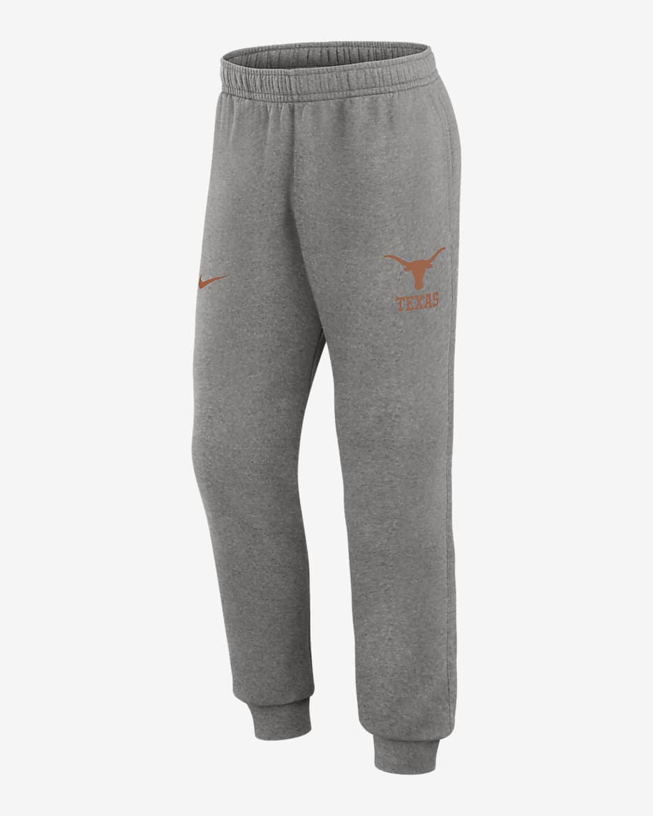 Joggers universitarios Nike para hombre Texas Longhorns Primetime Club - Gris jaspeado