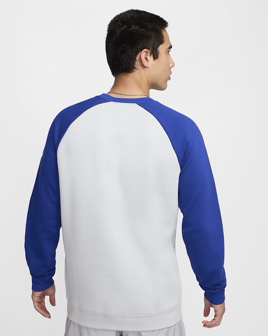 Sweatshirt Nike Historic Raglan (NFL Patriots) för män - Field Silver/Old Royal/Old Royal