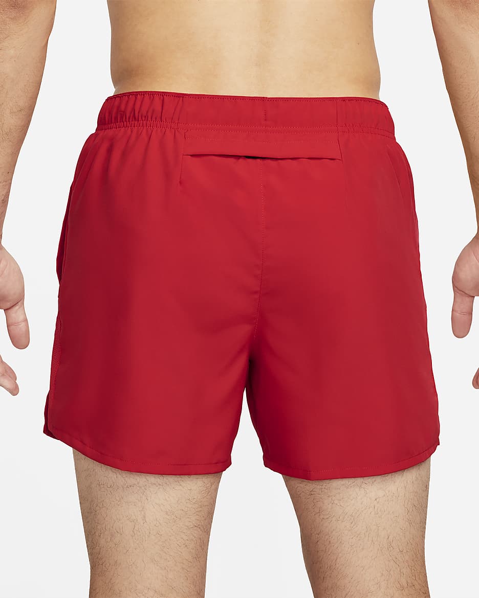 Shorts de correr Dri-FIT de 13 cm con forro de ropa interior para hombre Nike Challenger - Rojo universitario/Rojo universitario/Negro