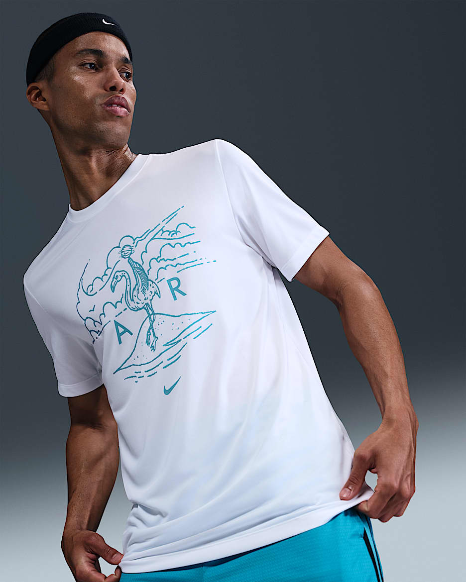 Ανδρικό T-Shirt μπάσκετ Dri-FIT Nike - Λευκό