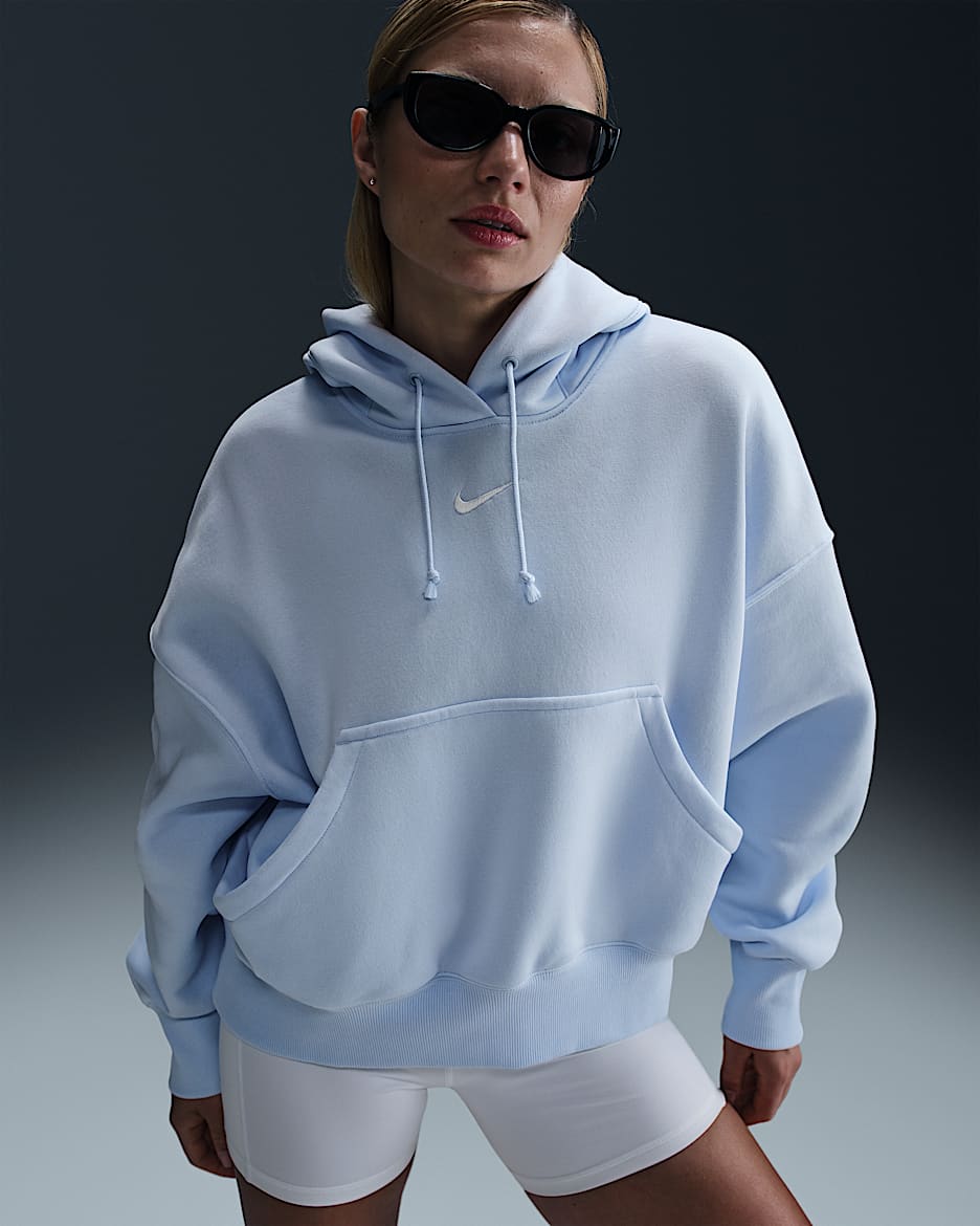 Nike Sportswear Phoenix Fleece überextragroßer Hoodie für Damen - Blue Tint/Sail