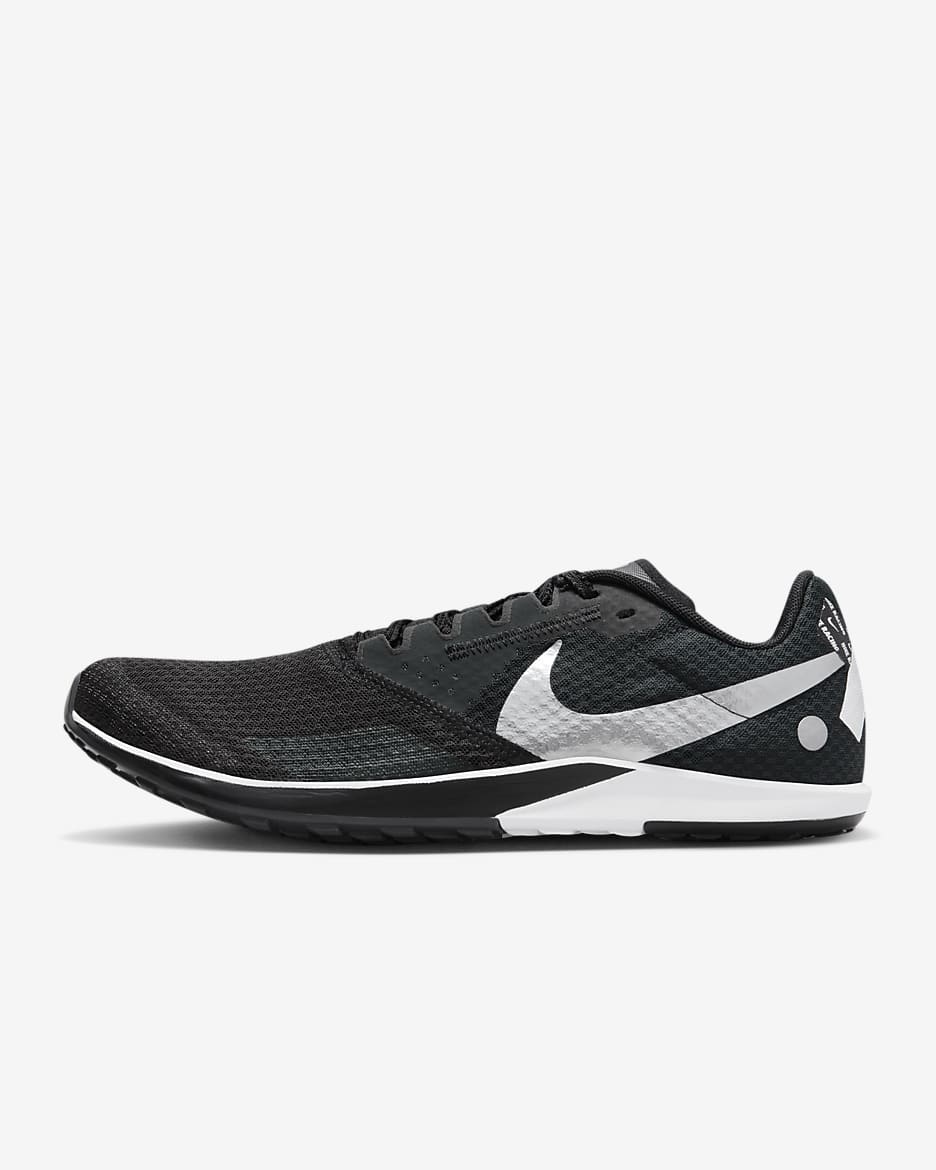 Nike Rival Waffle 6 Road and Cross-Country Racing Shoes - Black/Dark Smoke Grey/White/Metallic Silver