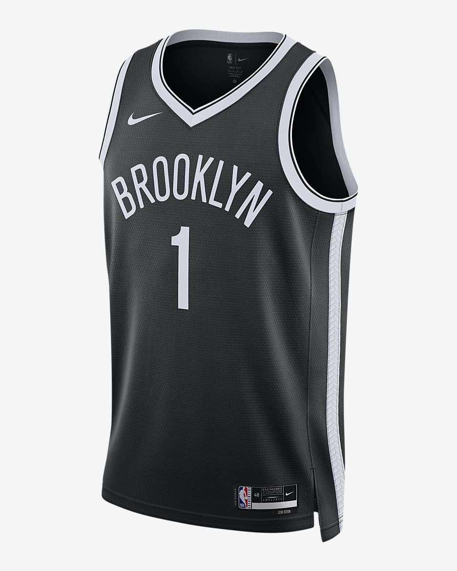 Brooklyn Nets Icon Edition 2022/23 Men's Nike Dri-FIT NBA Swingman Jersey - Black