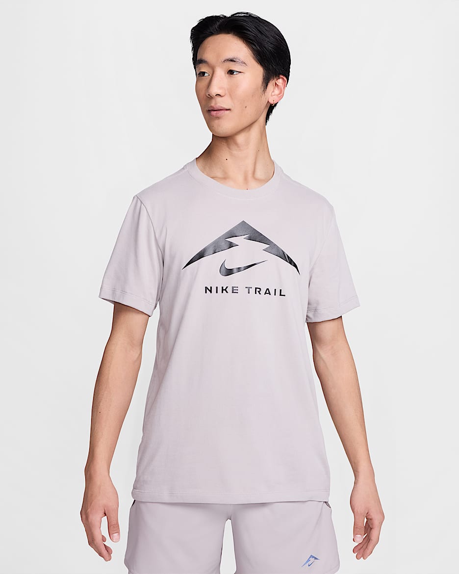 Nike Dri-FIT メンズ トレイル ランニング Tシャツ - カレッジグレー/ブラック