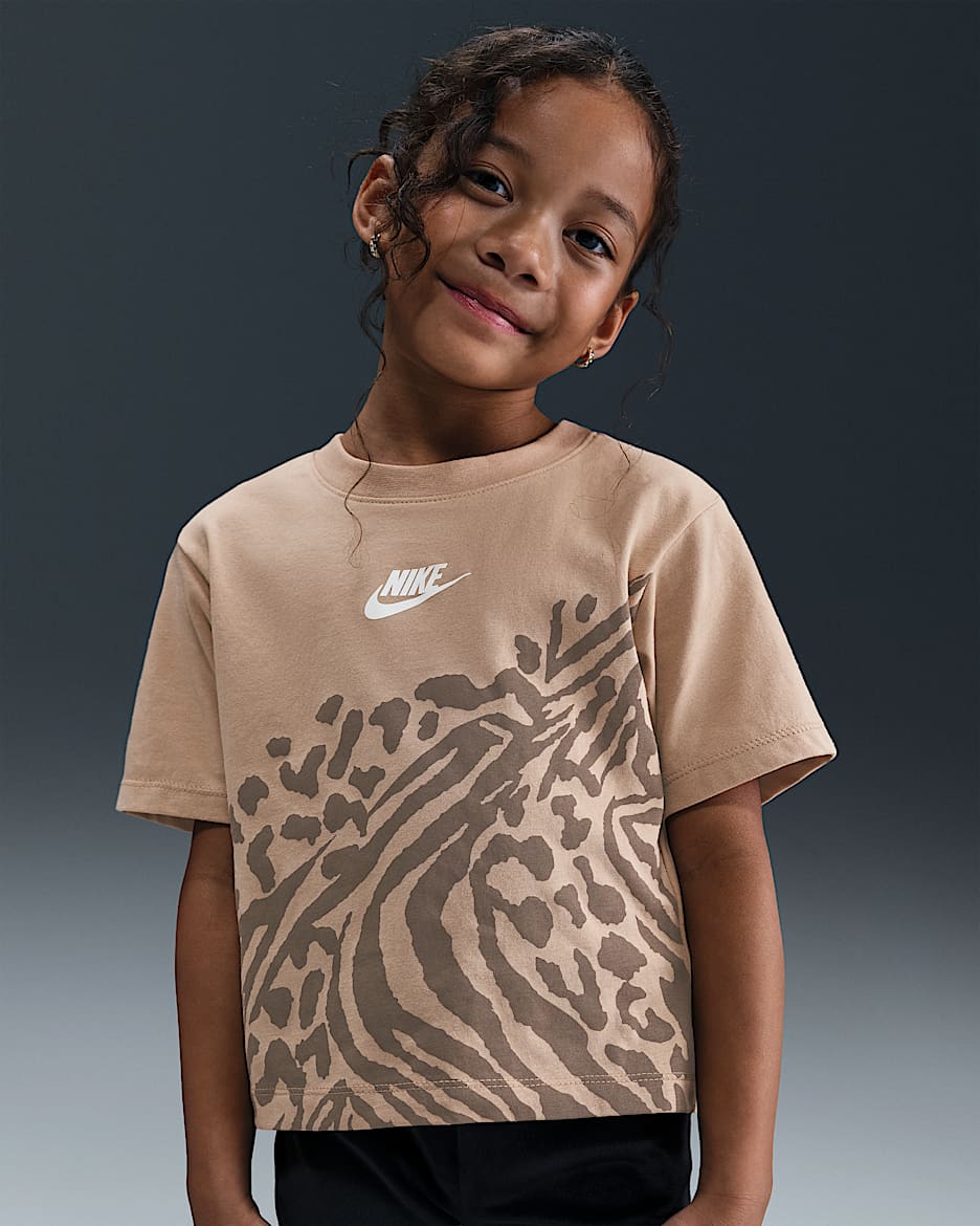 Nike Wild Warmth Little Kids' Boxy T-Shirt - Hemp