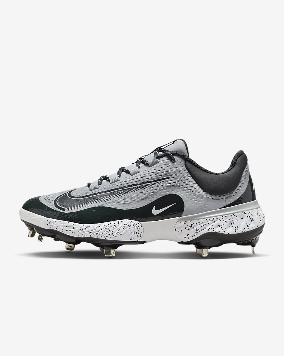 Tacos de béisbol para hombre Nike Alpha Huarache Elite 4 Low - Gris lobo/Blanco/Gris humo oscuro