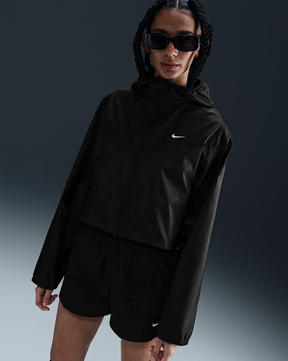 Nike Sportswear Windrunner Women's Loose Woven Hooded Jacket - Black/Black/White