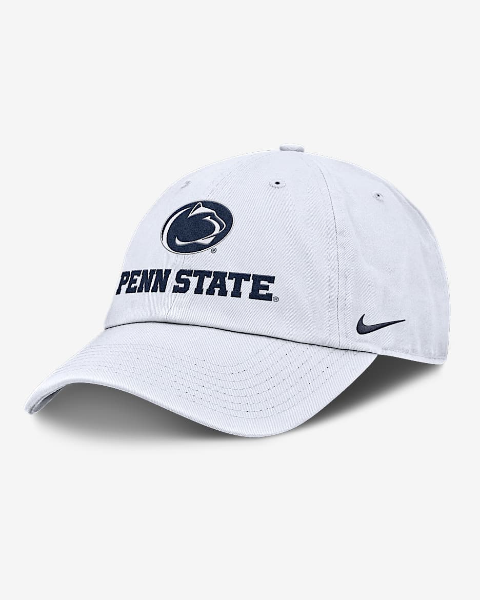 Gorra universitaria Nike ajustable para hombre Penn State Sideline Club Gameday - Blanco