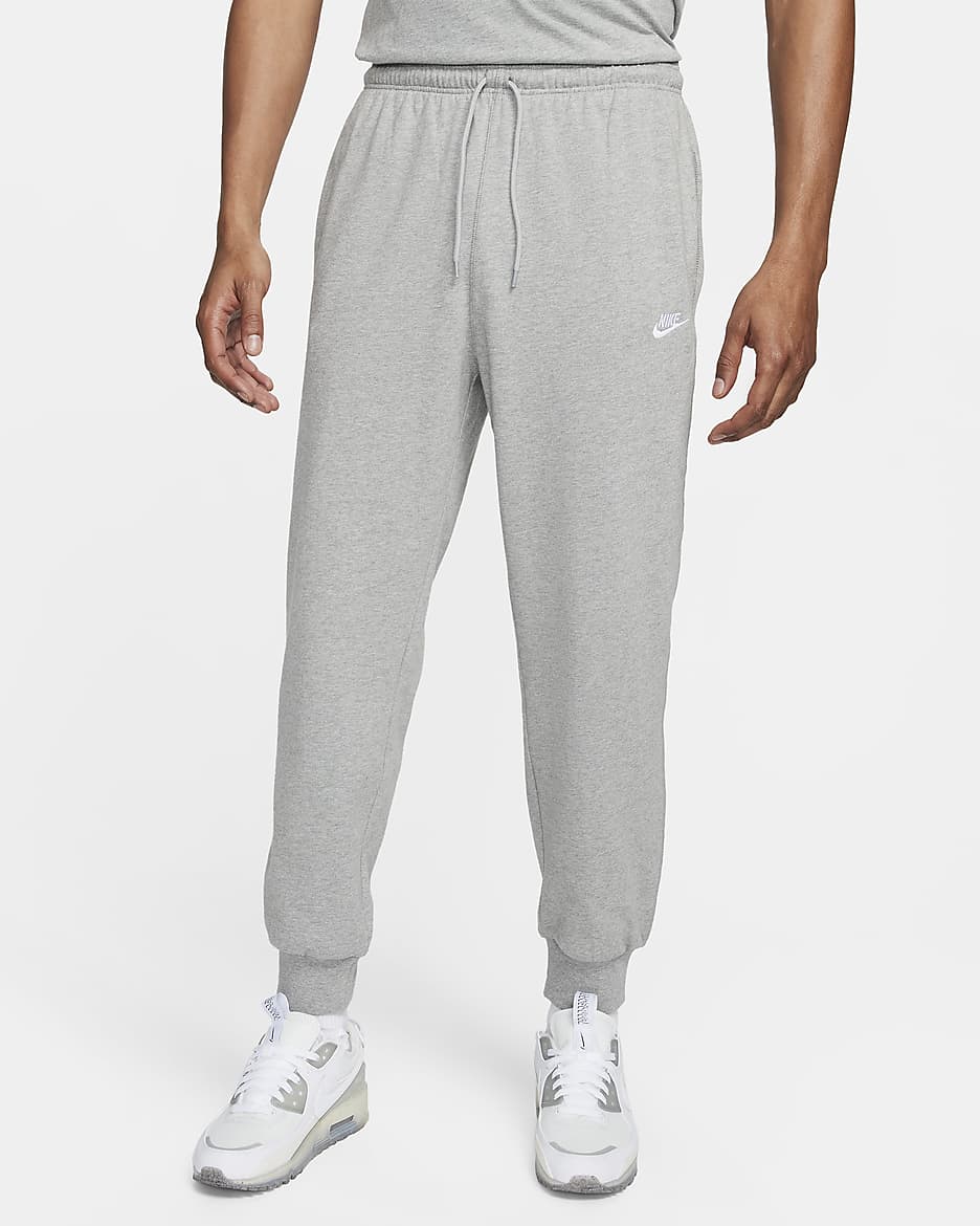 Nike Club Men's Knit Joggers - Dark Grey Heather/White