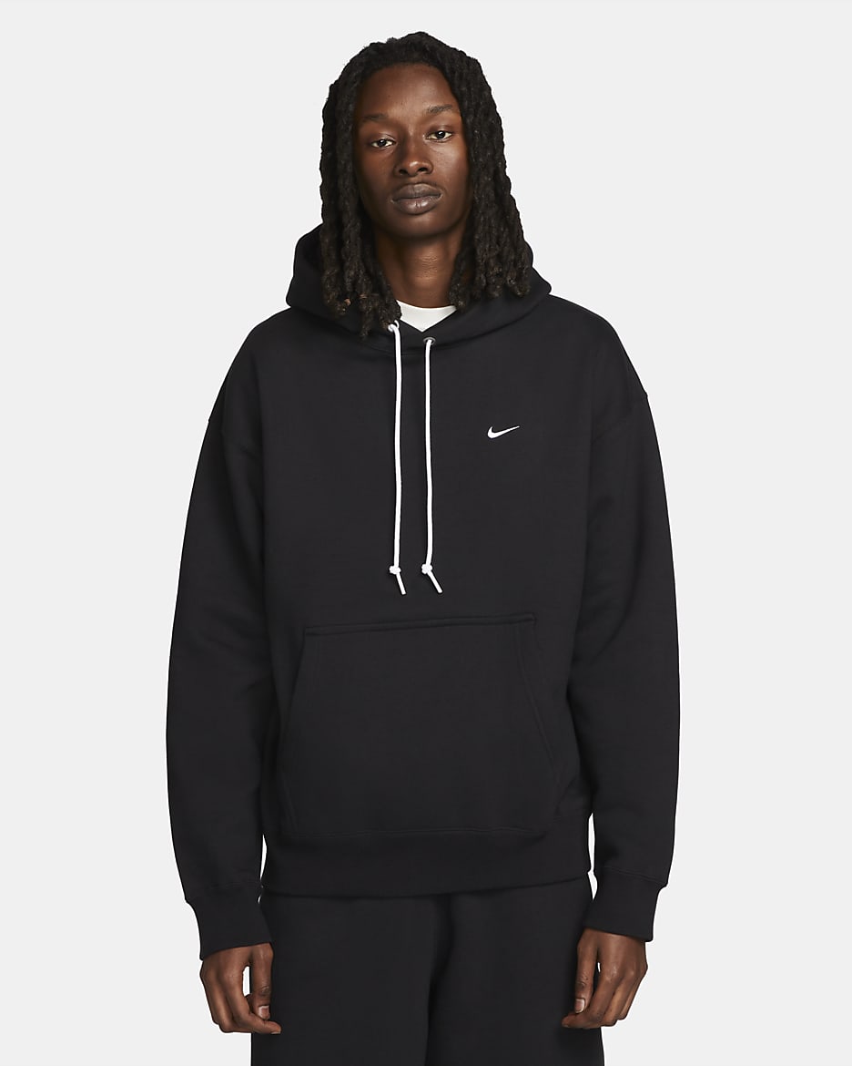 Nike Solo Swoosh Fleece-Hoodie für Herren - Schwarz/Weiß