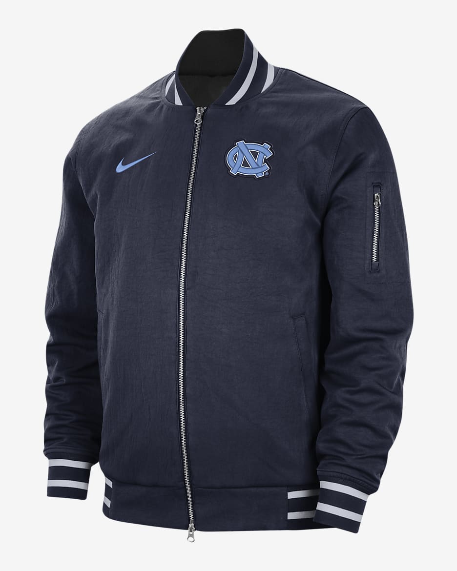 UNC Men's Nike College Bomber Jacket - College Navy/College Navy/Valor Blue
