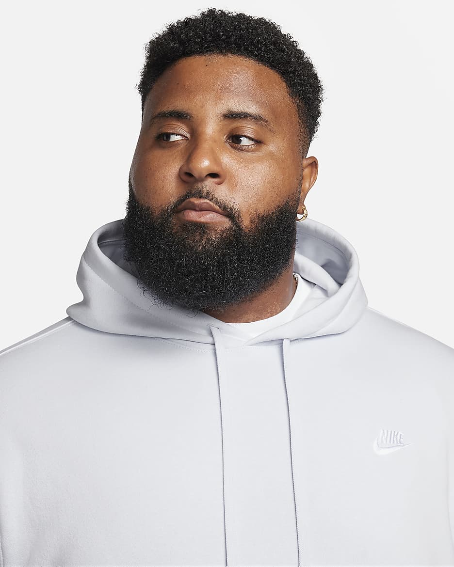 Nike Sportswear Club Fleece Pullover Hoodie - Football Grey/Football Grey/White