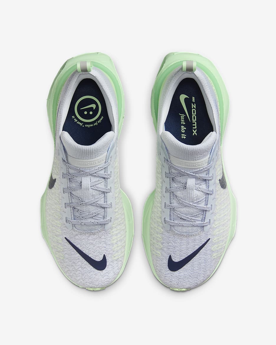 Tenis de correr en pavimento para mujer Nike Invincible 3 - Platino puro/Gris azulado/Verde vapor/Obsidiana oscuro