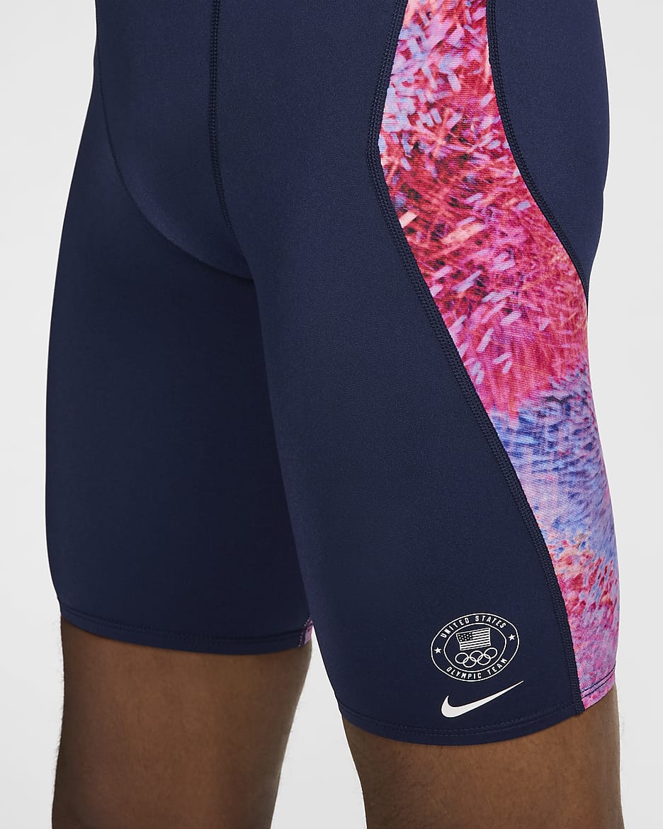 Nike Swim Cloud Team USA Men's HydraStrong Print Jammer - Multi-Color