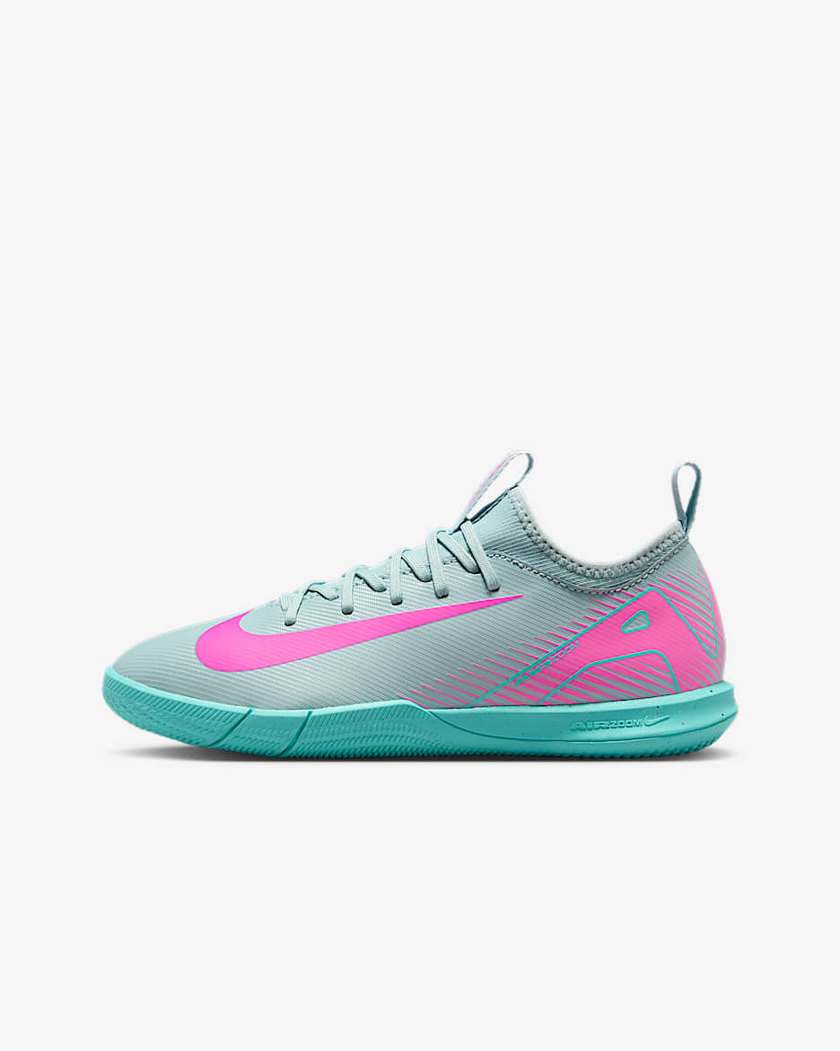 Nike Jr. Mercurial Vapor 16 Academy IC Low-Top-Fußballschuh (jüngere/ältere Kinder) - Ocean Cube/Pink Blast