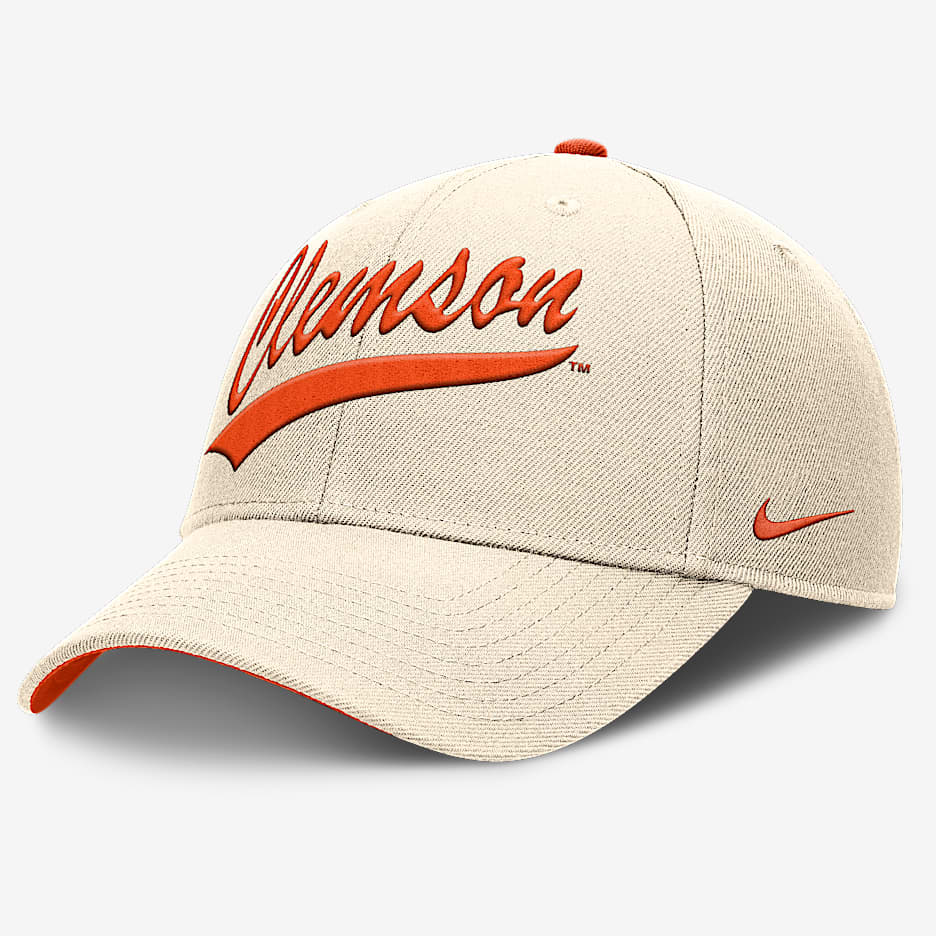 Gorra universitaria Nike ajustable para hombre Clemson Tigers Primetime Rise - Natural